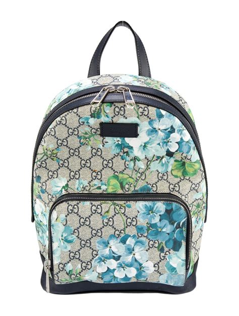 gucci backpack blue blooms|Gucci leather backpacks.